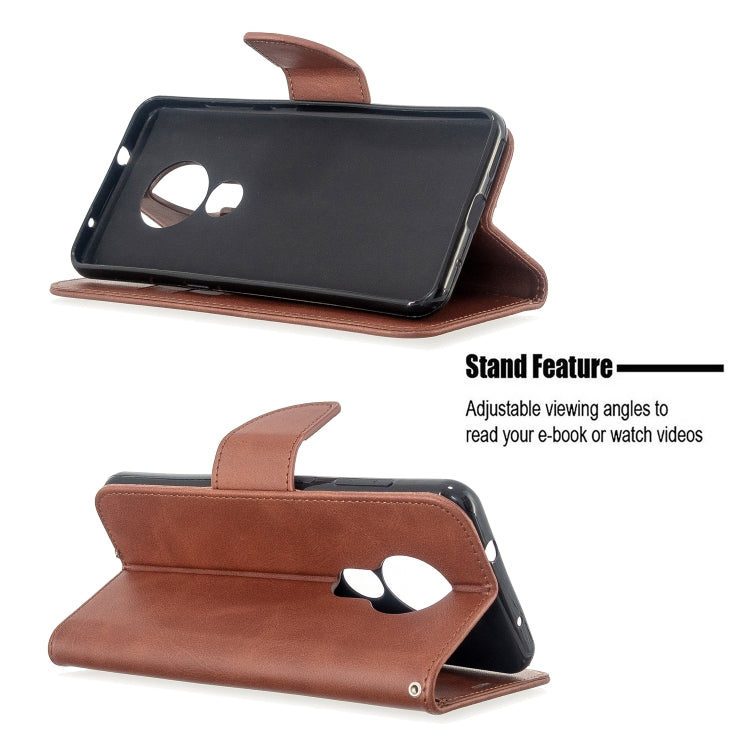 For Nokia 6.2 / 7.2 Lambskin Texture Pure Color Horizontal Flip PU Leather Case with Holder & Card Slots & Wallet & Lanyard
