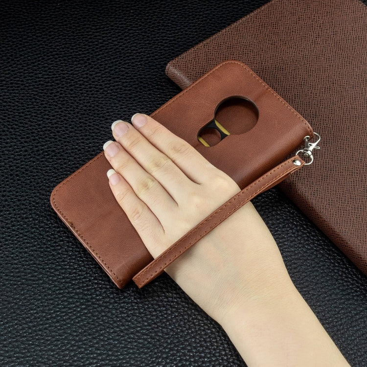 For Nokia 6.2 / 7.2 Lambskin Texture Pure Color Horizontal Flip PU Leather Case with Holder & Card Slots & Wallet & Lanyard