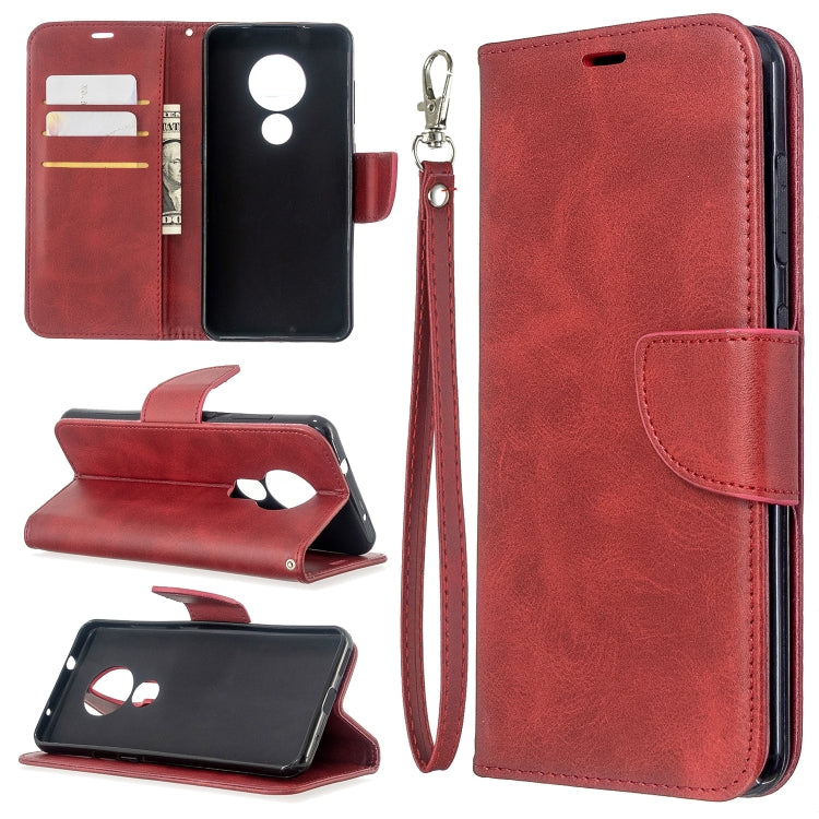 For Nokia 6.2 / 7.2 Lambskin Texture Pure Color Horizontal Flip PU Leather Case with Holder & Card Slots & Wallet & Lanyard