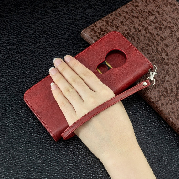 For Nokia 6.2 / 7.2 Lambskin Texture Pure Color Horizontal Flip PU Leather Case with Holder & Card Slots & Wallet & Lanyard