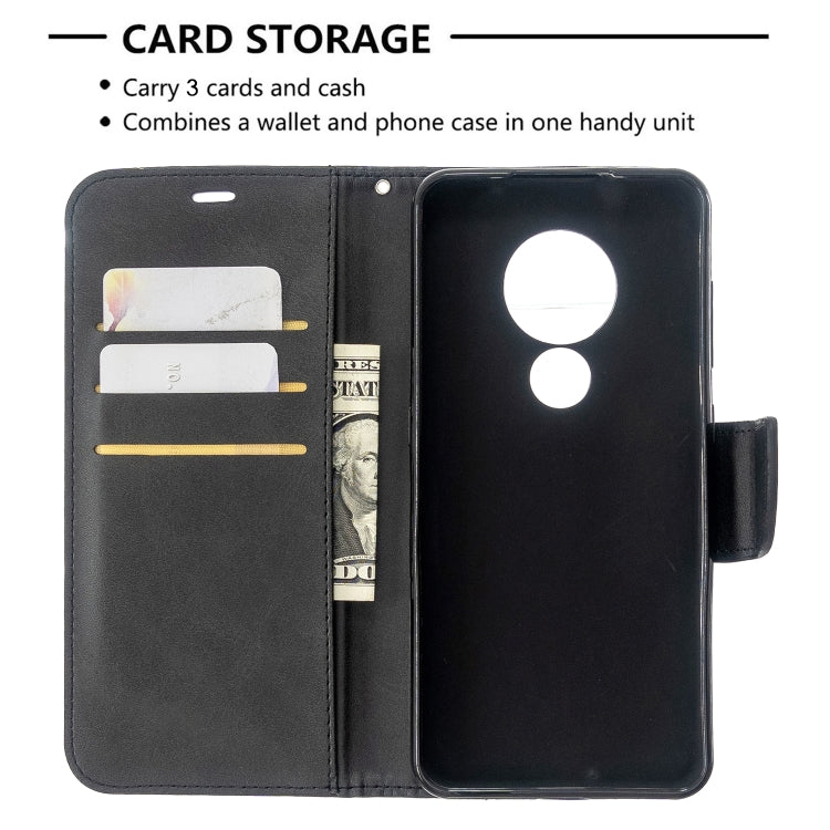 For Nokia 6.2 / 7.2 Lambskin Texture Pure Color Horizontal Flip PU Leather Case with Holder & Card Slots & Wallet & Lanyard