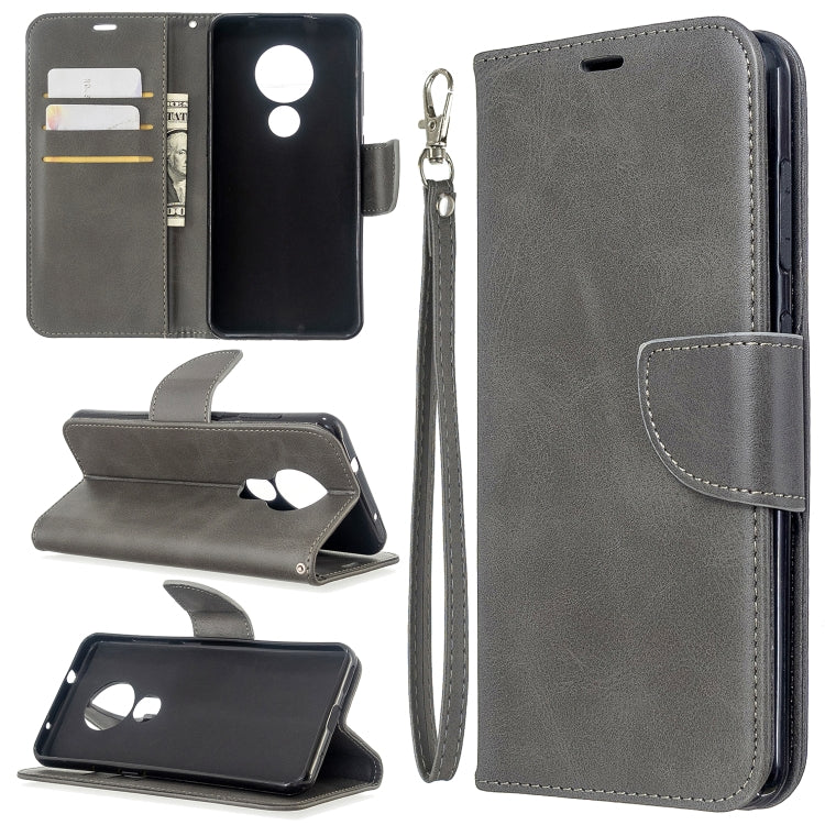 For Nokia 6.2 / 7.2 Lambskin Texture Pure Color Horizontal Flip PU Leather Case with Holder & Card Slots & Wallet & Lanyard