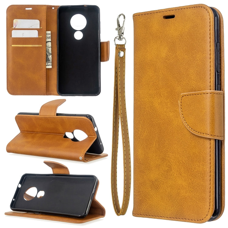 For Nokia 6.2 / 7.2 Lambskin Texture Pure Color Horizontal Flip PU Leather Case with Holder & Card Slots & Wallet & Lanyard