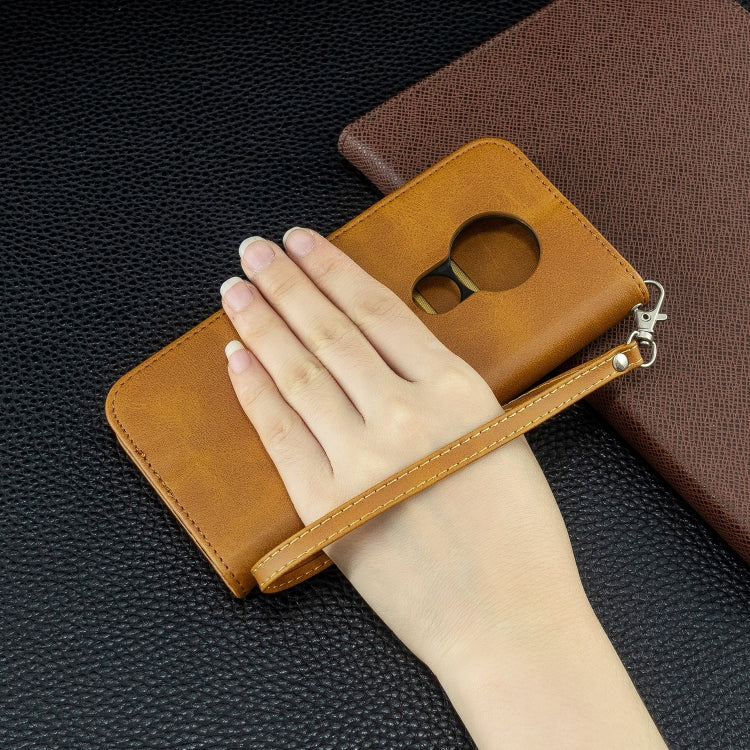 For Nokia 6.2 / 7.2 Lambskin Texture Pure Color Horizontal Flip PU Leather Case with Holder & Card Slots & Wallet & Lanyard