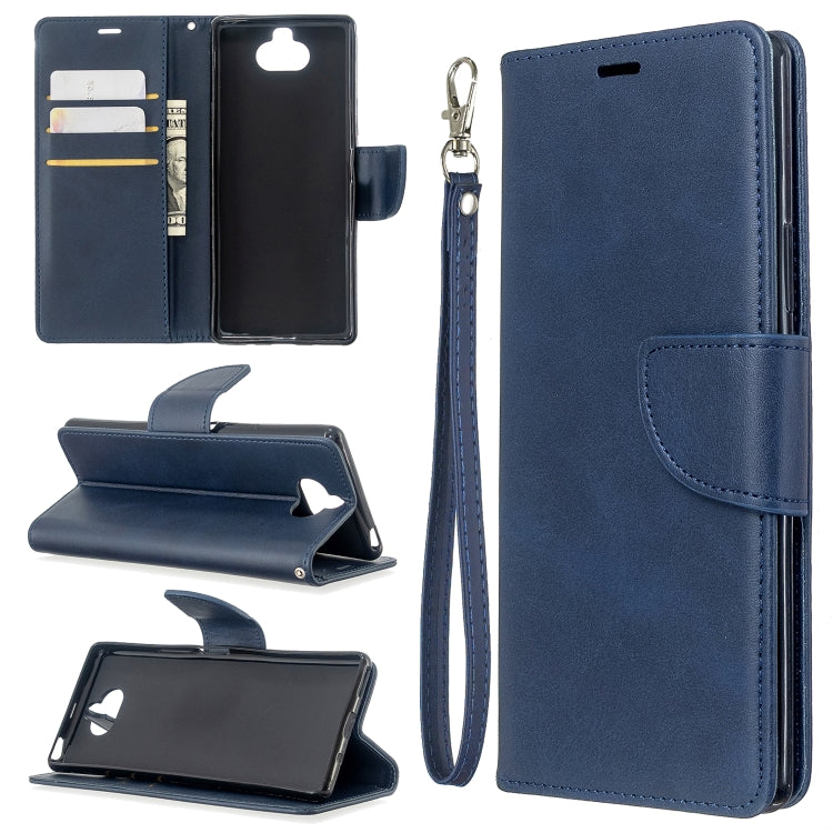 For Sony Xperia 20 Lambskin Texture Pure Color Horizontal Flip PU Leather Case with Holder & Card Slots & Wallet & Lanyard