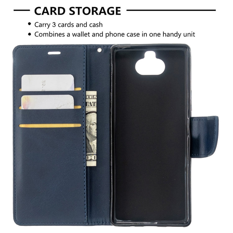 For Sony Xperia 20 Lambskin Texture Pure Color Horizontal Flip PU Leather Case with Holder & Card Slots & Wallet & Lanyard