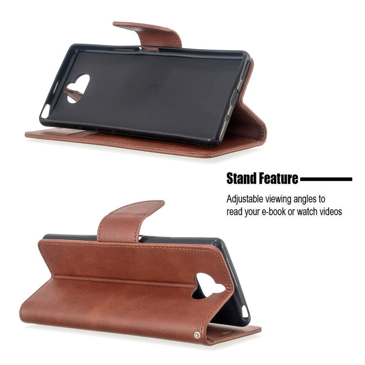 For Sony Xperia 20 Lambskin Texture Pure Color Horizontal Flip PU Leather Case with Holder & Card Slots & Wallet & Lanyard
