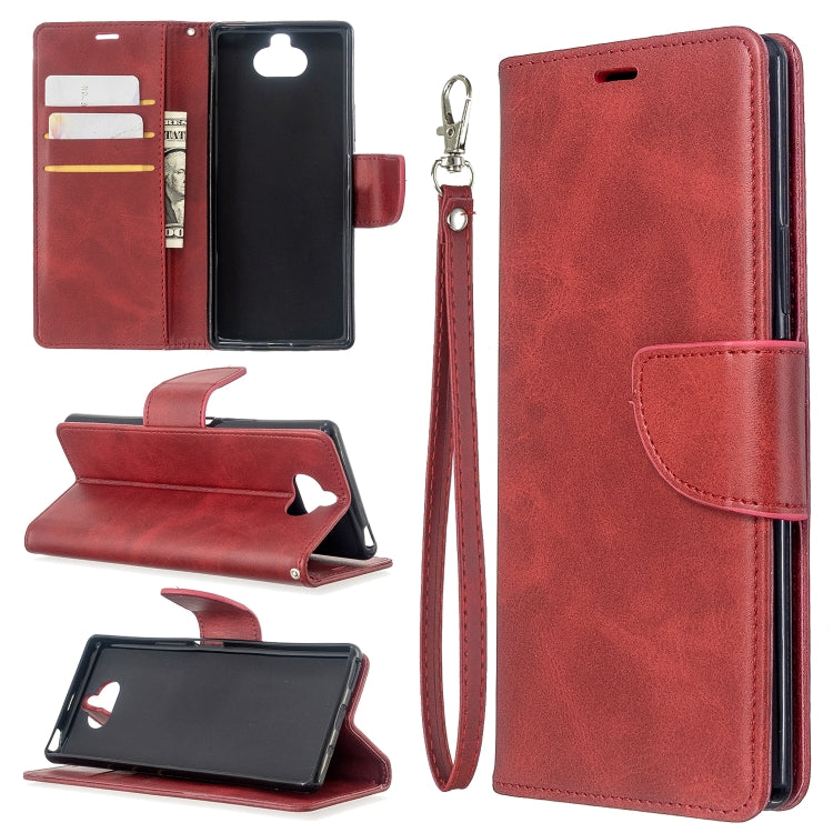 For Sony Xperia 20 Lambskin Texture Pure Color Horizontal Flip PU Leather Case with Holder & Card Slots & Wallet & Lanyard