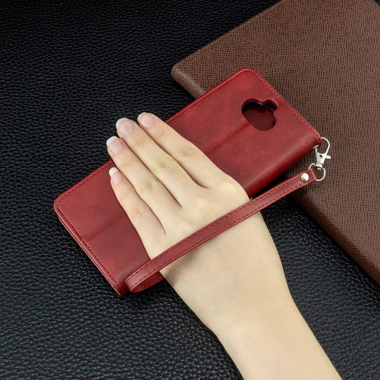 For Sony Xperia 20 Lambskin Texture Pure Color Horizontal Flip PU Leather Case with Holder & Card Slots & Wallet & Lanyard