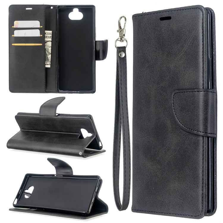 For Sony Xperia 20 Lambskin Texture Pure Color Horizontal Flip PU Leather Case with Holder & Card Slots & Wallet & Lanyard