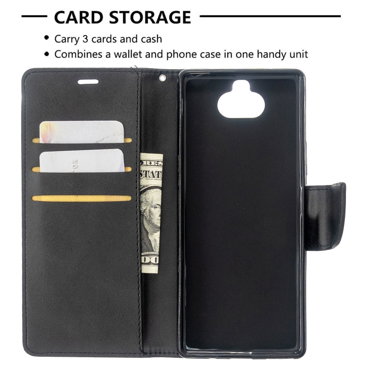 For Sony Xperia 20 Lambskin Texture Pure Color Horizontal Flip PU Leather Case with Holder & Card Slots & Wallet & Lanyard