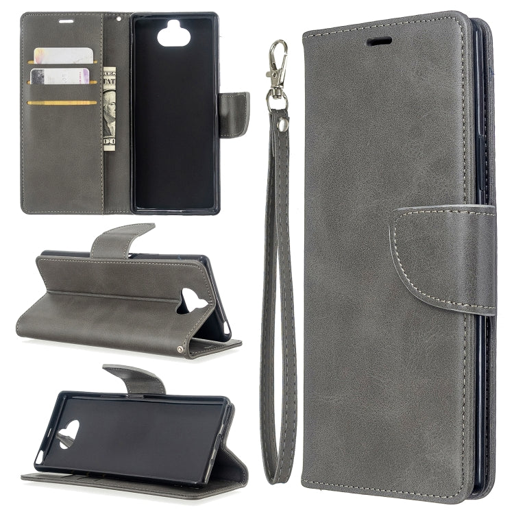 For Sony Xperia 20 Lambskin Texture Pure Color Horizontal Flip PU Leather Case with Holder & Card Slots & Wallet & Lanyard