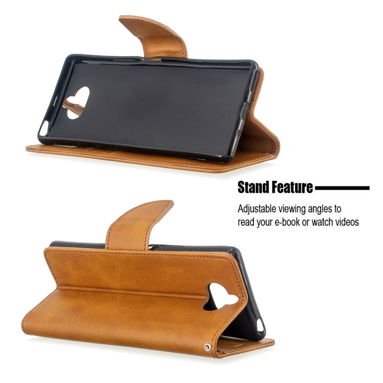 For Sony Xperia 20 Lambskin Texture Pure Color Horizontal Flip PU Leather Case with Holder & Card Slots & Wallet & Lanyard