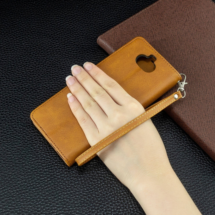 For Sony Xperia 20 Lambskin Texture Pure Color Horizontal Flip PU Leather Case with Holder & Card Slots & Wallet & Lanyard