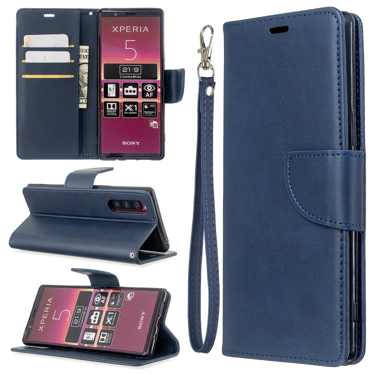 For Sony Xperia5 / XZ5 Lambskin Texture Pure Color Horizontal Flip PU Leather Case with Holder & Card Slots & Wallet & Lanyard