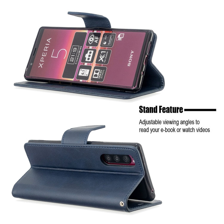 For Sony Xperia5 / XZ5 Lambskin Texture Pure Color Horizontal Flip PU Leather Case with Holder & Card Slots & Wallet & Lanyard