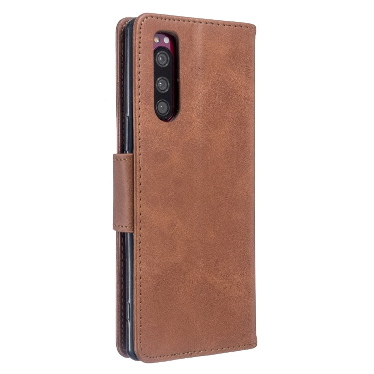 For Sony Xperia5 / XZ5 Lambskin Texture Pure Color Horizontal Flip PU Leather Case with Holder & Card Slots & Wallet & Lanyard