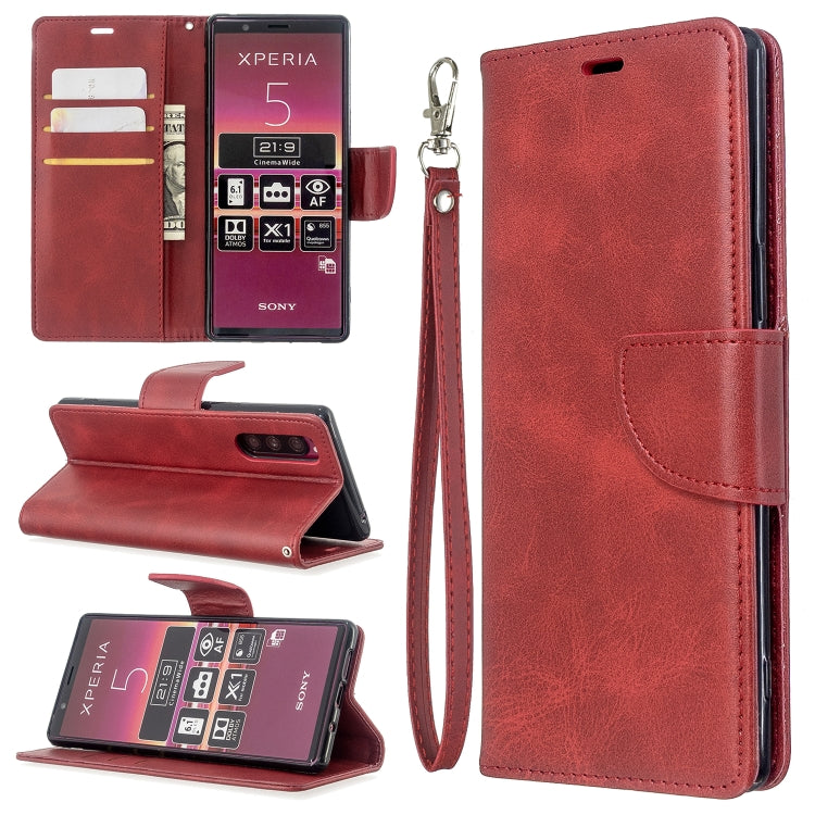 For Sony Xperia5 / XZ5 Lambskin Texture Pure Color Horizontal Flip PU Leather Case with Holder & Card Slots & Wallet & Lanyard