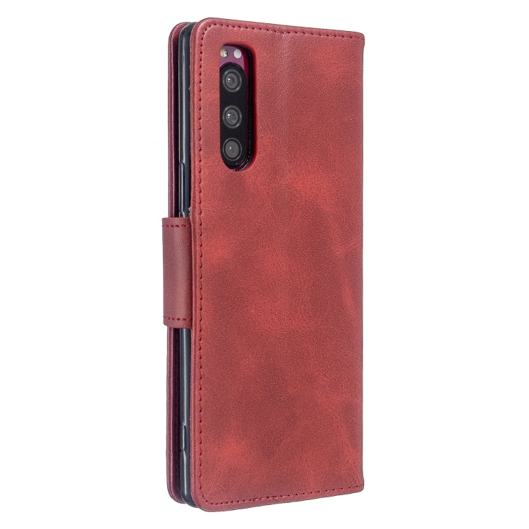 For Sony Xperia5 / XZ5 Lambskin Texture Pure Color Horizontal Flip PU Leather Case with Holder & Card Slots & Wallet & Lanyard