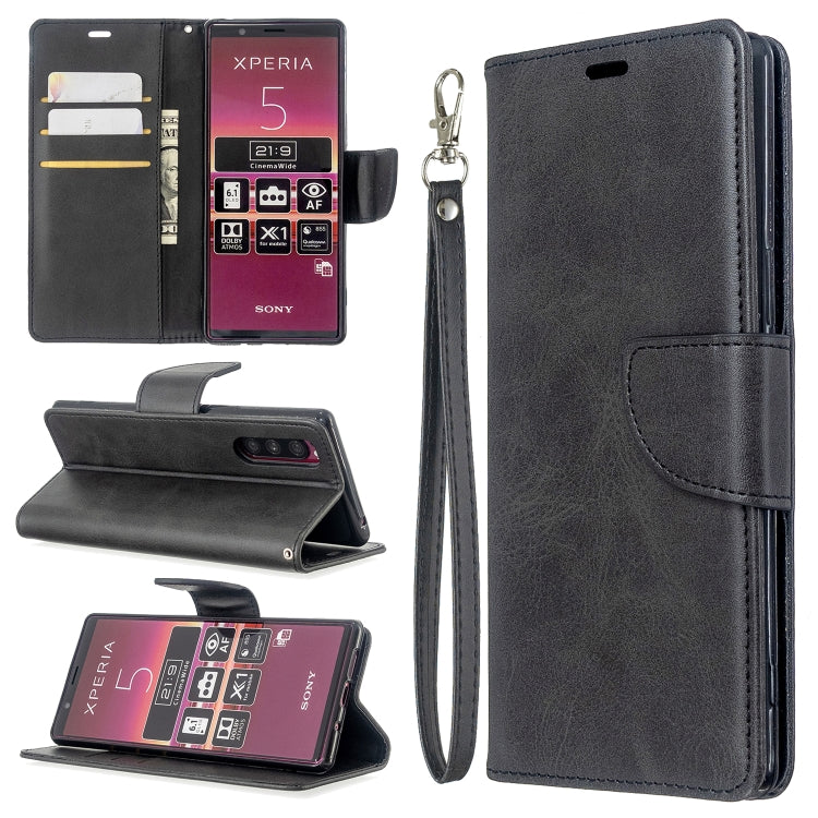 For Sony Xperia5 / XZ5 Lambskin Texture Pure Color Horizontal Flip PU Leather Case with Holder & Card Slots & Wallet & Lanyard