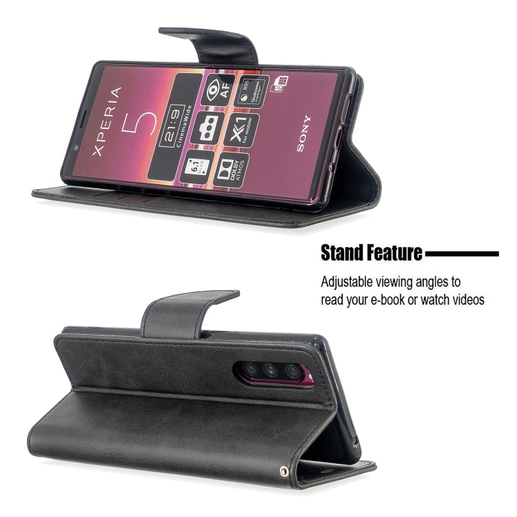 For Sony Xperia5 / XZ5 Lambskin Texture Pure Color Horizontal Flip PU Leather Case with Holder & Card Slots & Wallet & Lanyard