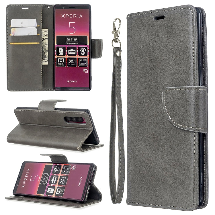 For Sony Xperia5 / XZ5 Lambskin Texture Pure Color Horizontal Flip PU Leather Case with Holder & Card Slots & Wallet & Lanyard