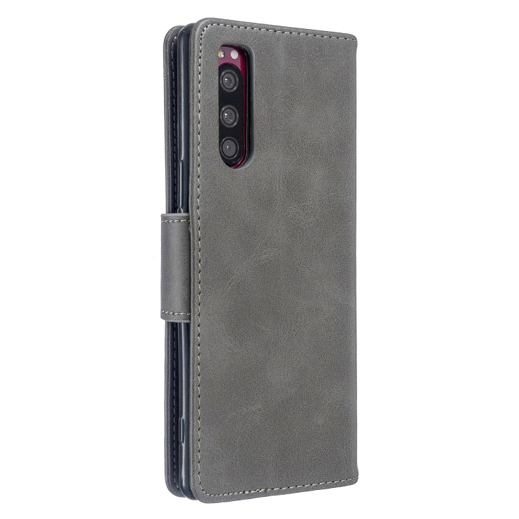 For Sony Xperia5 / XZ5 Lambskin Texture Pure Color Horizontal Flip PU Leather Case with Holder & Card Slots & Wallet & Lanyard