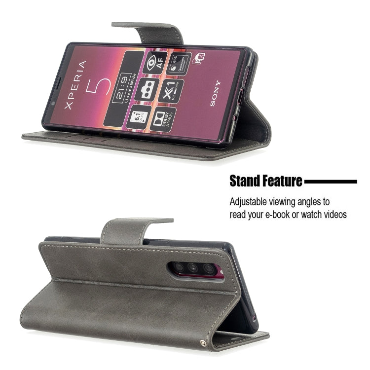For Sony Xperia5 / XZ5 Lambskin Texture Pure Color Horizontal Flip PU Leather Case with Holder & Card Slots & Wallet & Lanyard