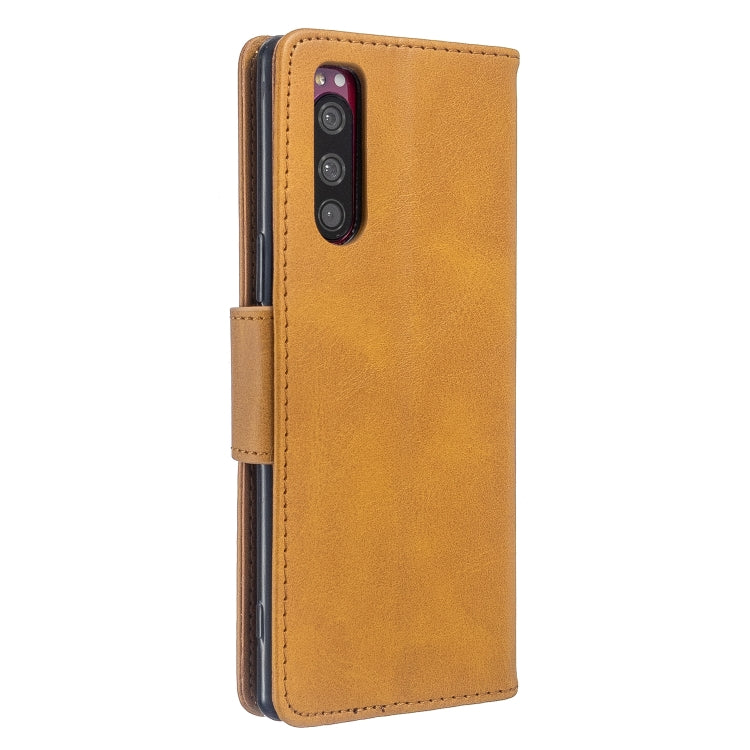 For Sony Xperia5 / XZ5 Lambskin Texture Pure Color Horizontal Flip PU Leather Case with Holder & Card Slots & Wallet & Lanyard
