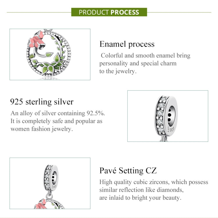 S925 Sterling Silver Fresh Garden Pendant DIY Bracelet Necklace Accessories