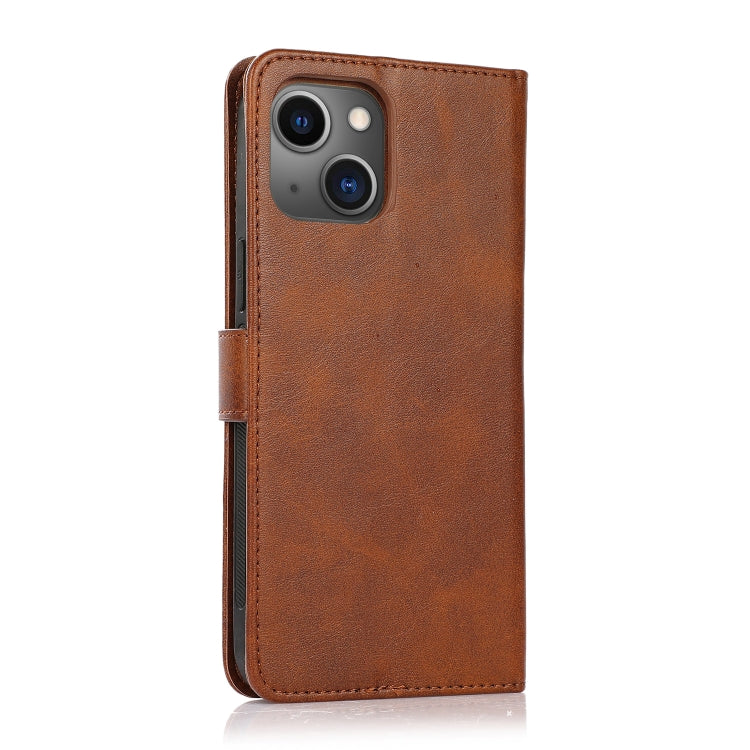 For iPhone 13 mini Calf Texture 2 in 1 Detachable Magnetic Back Cover Horizontal Flip Leather Case with Holder & Card Slots & Wallet & Photo Frame