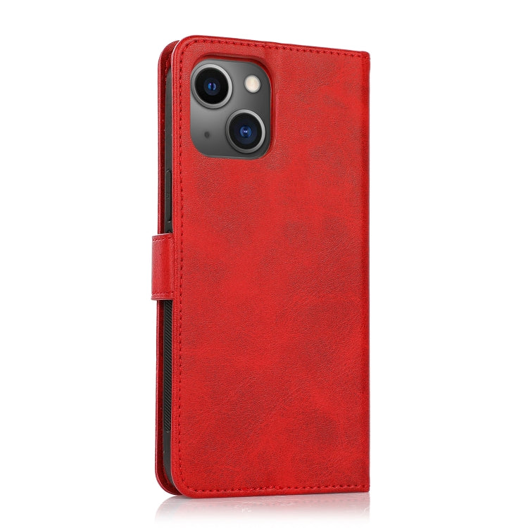 For iPhone 13 mini Calf Texture 2 in 1 Detachable Magnetic Back Cover Horizontal Flip Leather Case with Holder & Card Slots & Wallet & Photo Frame
