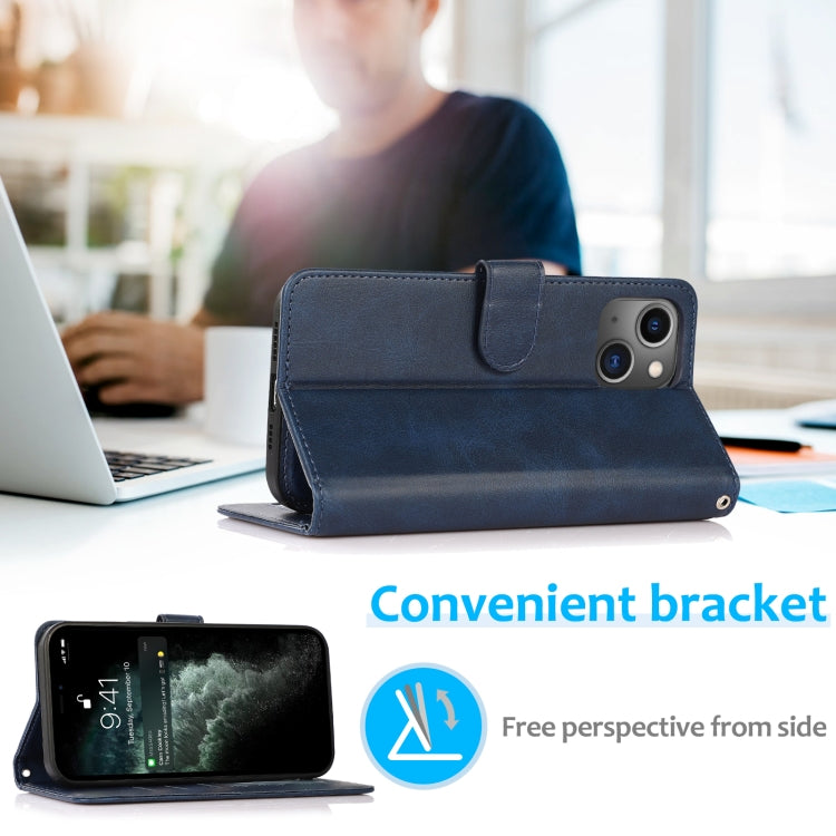 For iPhone 13 mini Calf Texture 2 in 1 Detachable Magnetic Back Cover Horizontal Flip Leather Case with Holder & Card Slots & Wallet & Photo Frame