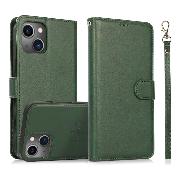 For iPhone 13 mini Calf Texture 2 in 1 Detachable Magnetic Back Cover Horizontal Flip Leather Case with Holder & Card Slots & Wallet & Photo Frame