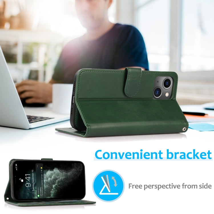 For iPhone 13 mini Calf Texture 2 in 1 Detachable Magnetic Back Cover Horizontal Flip Leather Case with Holder & Card Slots & Wallet & Photo Frame