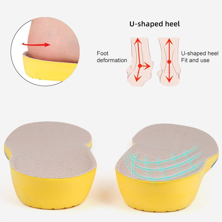 2 Pairs 086 086 PU Silicone Sweat-absorbent Breathable Shock-absorbing Sports Full Shoe Pads Cuttable Increase Insole, Size:35-36(Yellow Bottom Gray Surface)