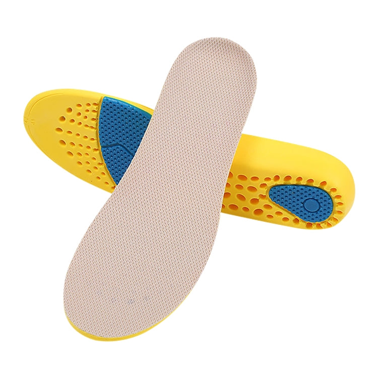 2 Pairs 086 086 PU Silicone Sweat-absorbent Breathable Shock-absorbing Sports Full Shoe Pads Cuttable Increase Insole, Size:43-44(Yellow Bottom Gray Surface)