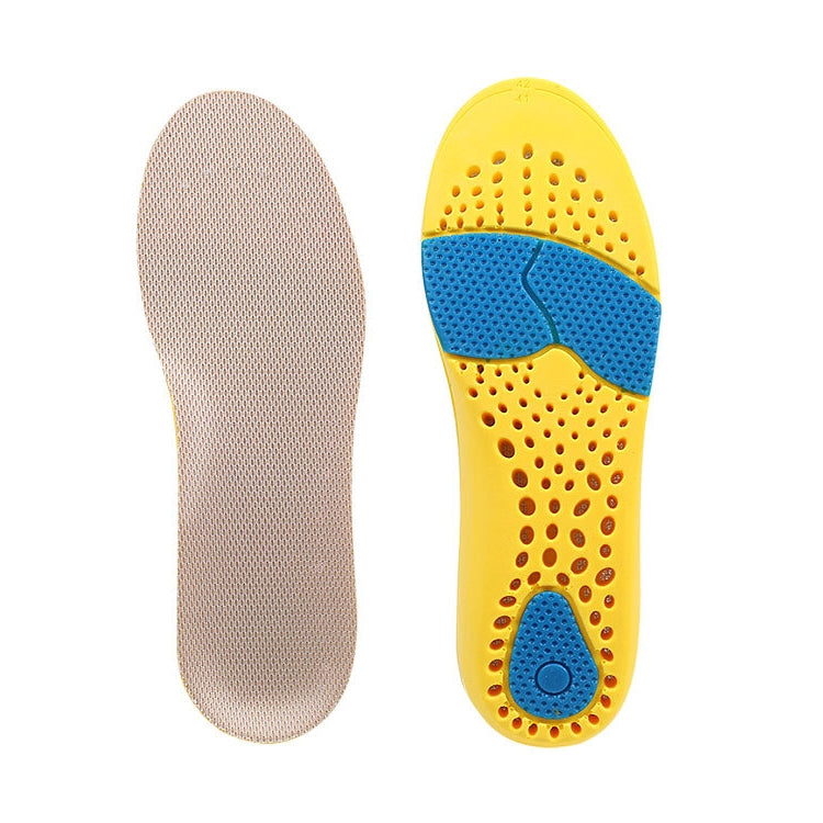 2 Pairs 086 086 PU Silicone Sweat-absorbent Breathable Shock-absorbing Sports Full Shoe Pads Cuttable Increase Insole, Size:45-46(Yellow Bottom Gray Surface)