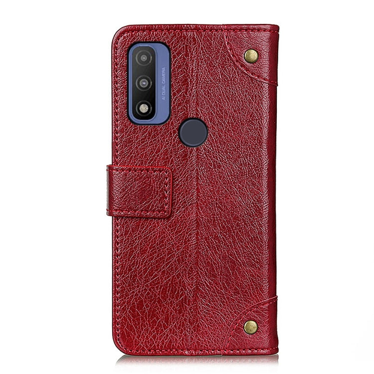 For Motorola G Pure Copper Buckle Nappa Texture Horizontal Flip Leather Case with Holder & Card Slots & Wallet