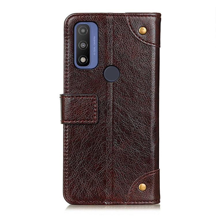 For Motorola G Pure Copper Buckle Nappa Texture Horizontal Flip Leather Case with Holder & Card Slots & Wallet