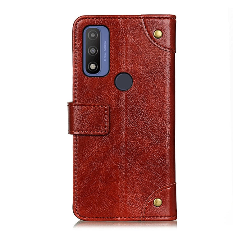 For Motorola G Pure Copper Buckle Nappa Texture Horizontal Flip Leather Case with Holder & Card Slots & Wallet
