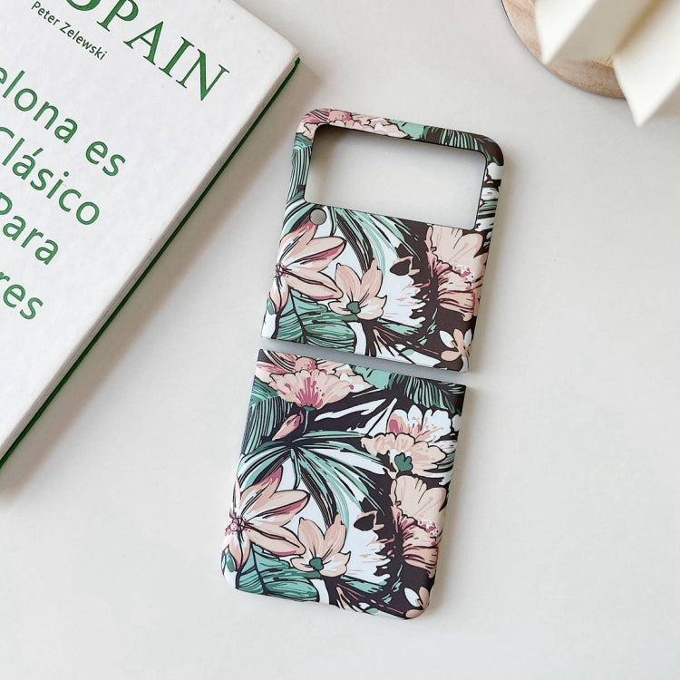 For Samsung Galaxy Z Flip3 5G Small Floral Shockproof PC + Water Paste Protective Case