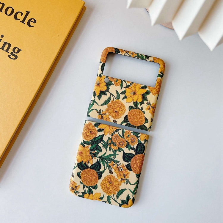 For Samsung Galaxy Z Flip3 5G Small Floral Shockproof PC + Water Paste Protective Case