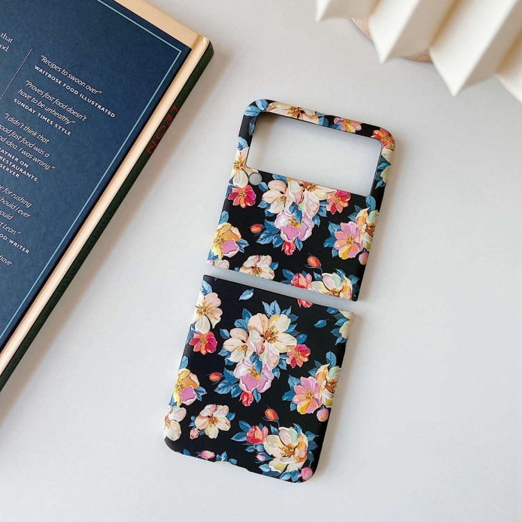 For Samsung Galaxy Z Flip3 5G Small Floral Shockproof PC + Water Paste Protective Case
