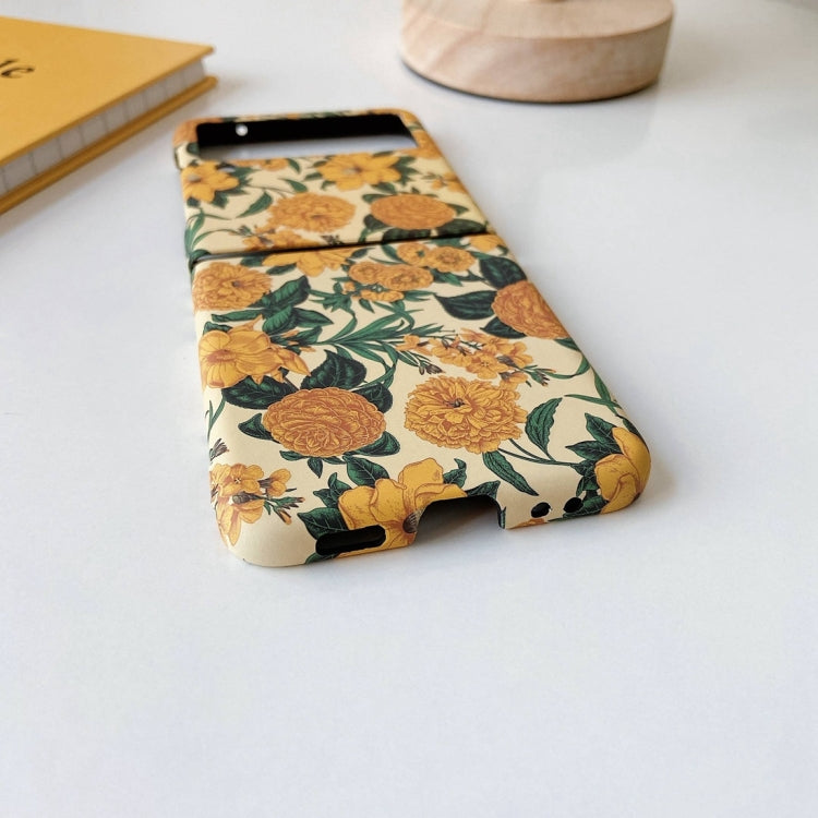 For Samsung Galaxy Z Flip3 5G Small Floral Shockproof PC + Water Paste Protective Case