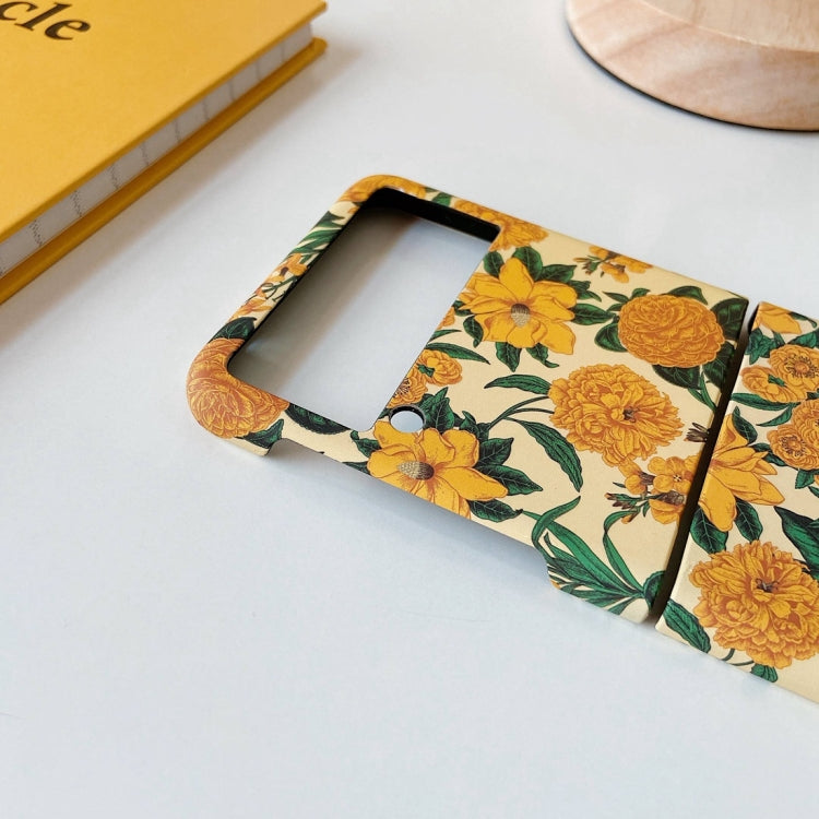 For Samsung Galaxy Z Flip3 5G Small Floral Shockproof PC + Water Paste Protective Case