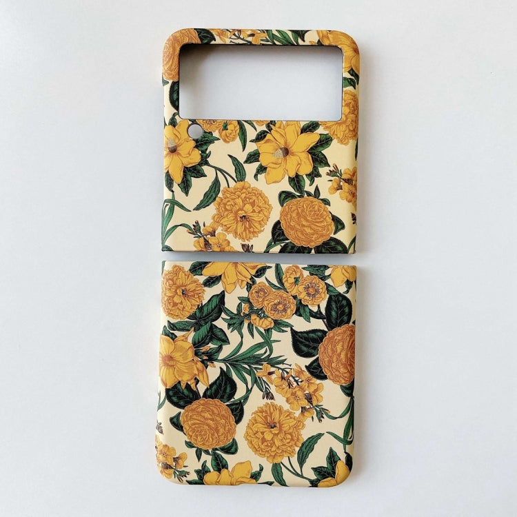 For Samsung Galaxy Z Flip3 5G Small Floral Shockproof PC + Water Paste Protective Case