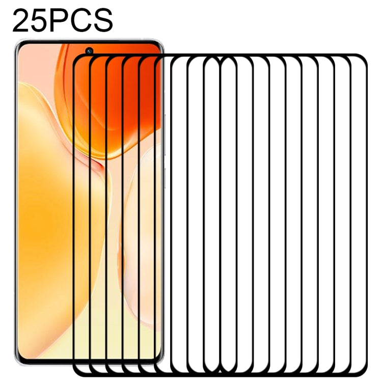 For vivo X70 Pro 25 PCS 3D Curved Edge Full Screen Tempered Glass Film(Black)