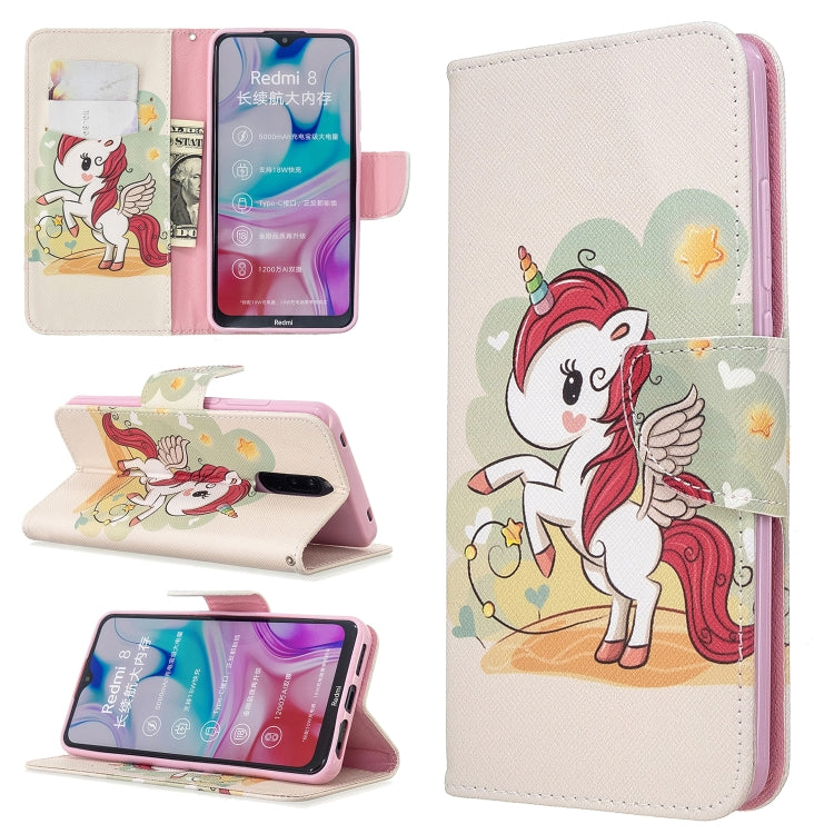 For Xiaomi Redmi 8 Colored Drawing Pattern Horizontal Flip Leather Case with Holder & Card Slots & Wallet