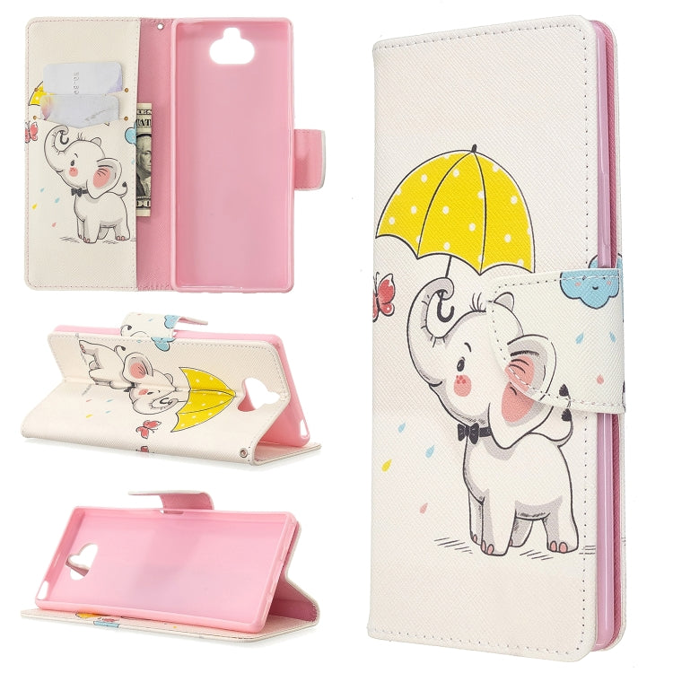 For Sony Xperia 20 Colored Drawing Pattern Horizontal Flip Leather Case with Holder & Card Slots & Wallet